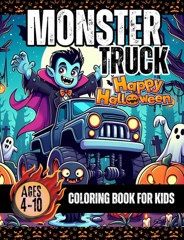 Buy monster truck coloring book Halloween